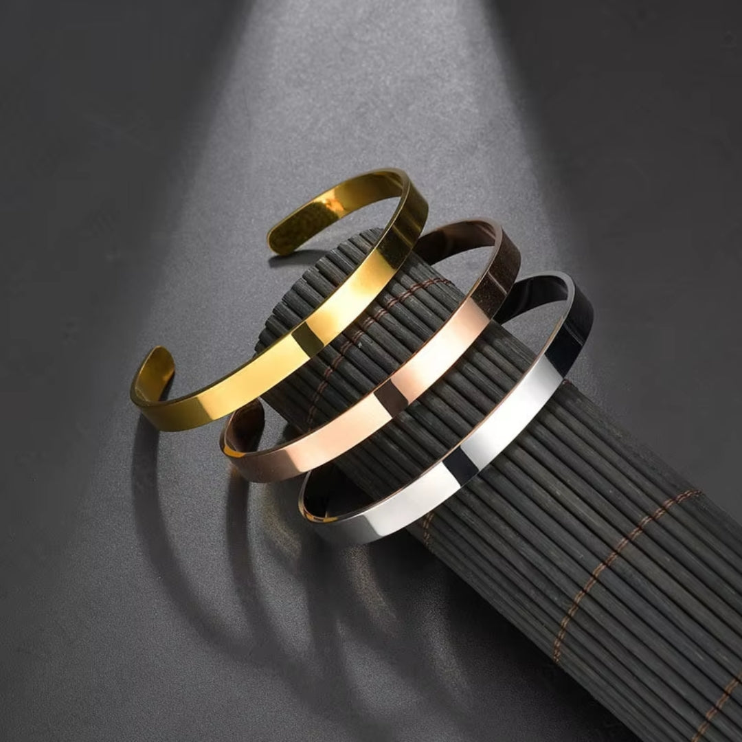 Top Fashion Premium Quality Plan Golden Stainless steel Cuff Braclet/Bangale/Kara For Boys And Girls